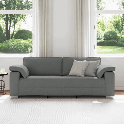 vidaXL 3-Seater Couch Dark Grey 178 cm Fabric - Image 3
