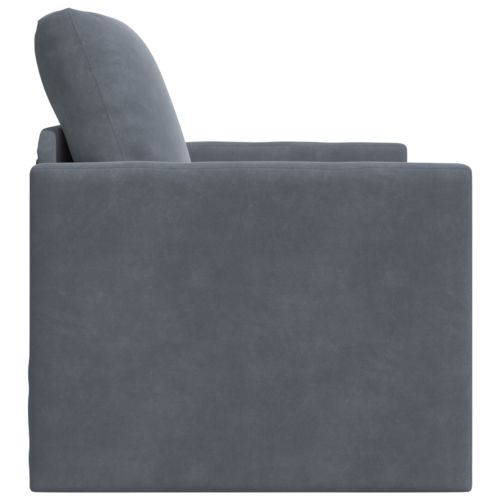 vidaXL Floor Sofa Single Convertible Velvet 74x77x81 cm Dark Grey - Image 6