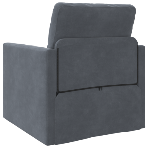 vidaXL Floor Sofa Single Convertible Velvet 74x77x81 cm Dark Grey - Image 7
