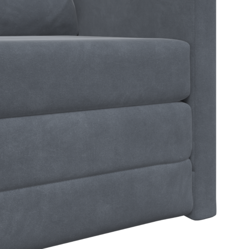 vidaXL Floor Sofa Single Convertible Velvet 74x77x81 cm Dark Grey - Image 9