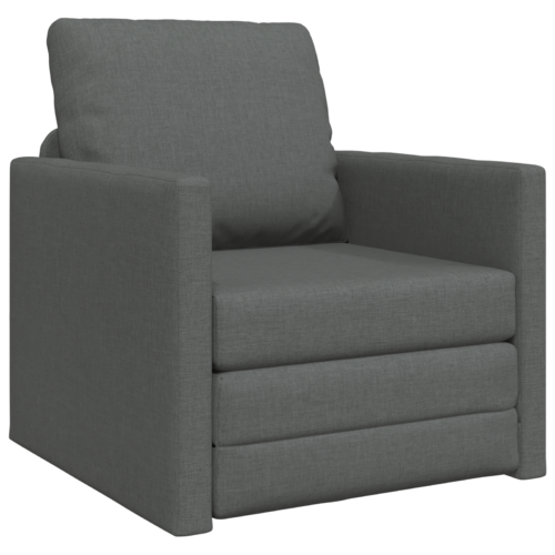 vidaXL Floor Sofa Bed 2-in-1 Dark Grey 74x77x81 cm Fabric