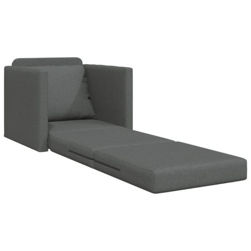 vidaXL Floor Sofa Bed 2-in-1 Dark Grey 74x77x81 cm Fabric - Image 4