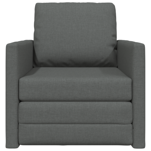 vidaXL Floor Sofa Bed 2-in-1 Dark Grey 74x77x81 cm Fabric - Image 5