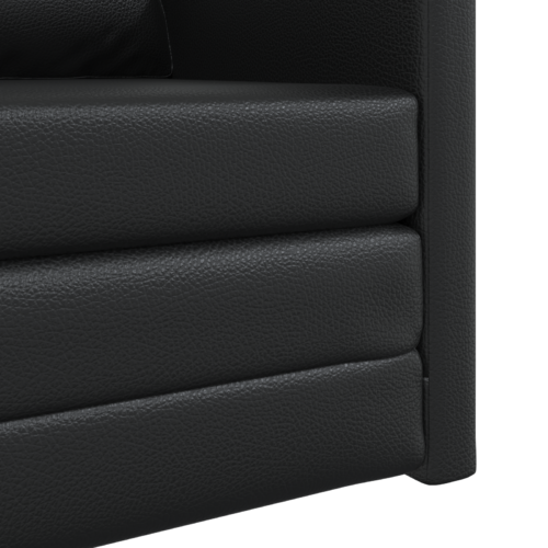 vidaXL Floor Sofa Bed 2-in-1 Black 74x77x81 cm Faux Leather - Image 9