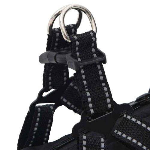 Dog Coat with Harness Waterproof Reflective Black S - Image 9
