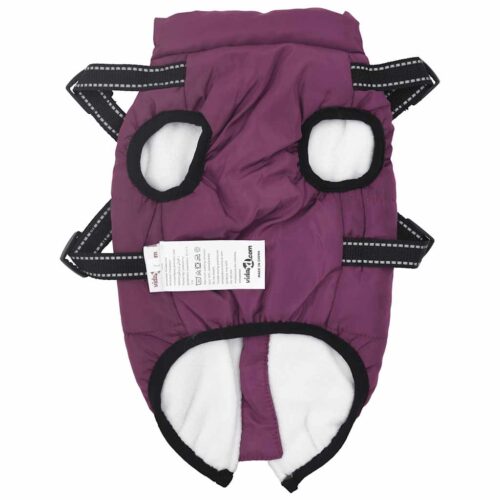 Dog Coat with Harness Waterproof Reflective Purple S - Image 5