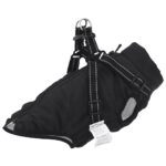 Dog Coat with Harness Waterproof Reflective Blackm