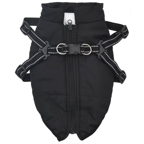 Dog Coat with Harness Waterproof Reflective Blackm - Image 2