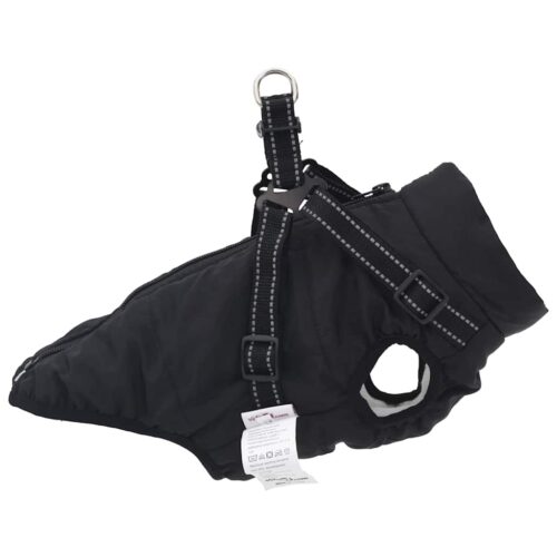 Dog Coat with Harness Waterproof Reflective Blackm - Image 4