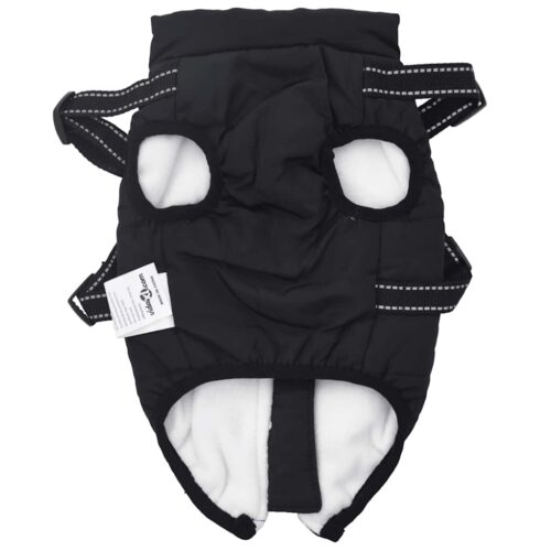 Dog Coat with Harness Waterproof Reflective Black L - Image 5