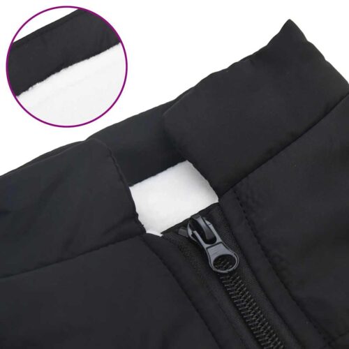 Dog Coat with Harness Waterproof Reflective Black L - Image 7