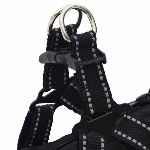 Dog Coat with Harness Waterproof Reflective Black L - Image 9