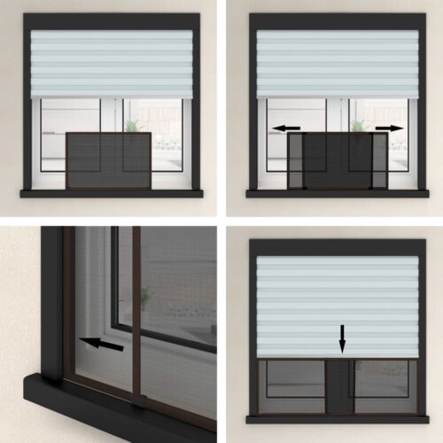 Extendable Window Insect Screen Aluminium Shade Mesh Privacy Blind Brown (75-143)x50cm - Image 10