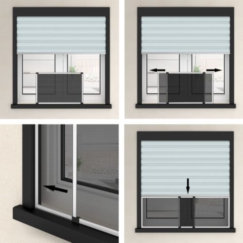 Extendable Window Insect Screen Aluminium Shade Mesh Privacy Blind White (75-143)x50cm - Image 10