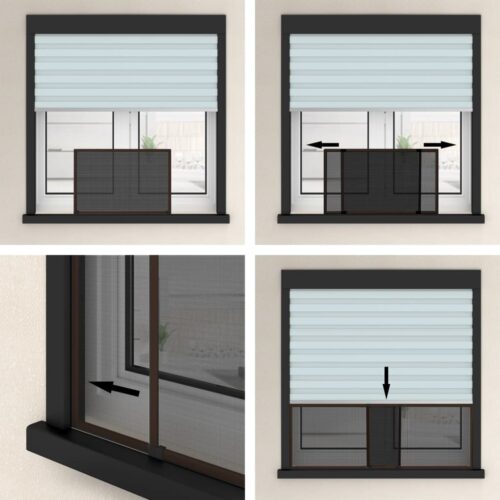 Extendable Window Insect Screen Aluminium Shade Mesh Privacy Blind Brown (100-193)x75cm - Image 10