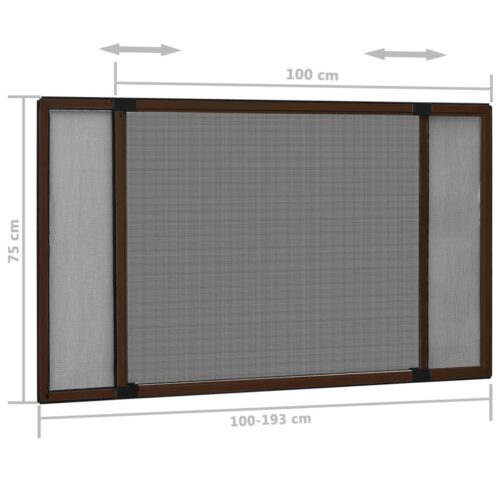 Extendable Window Insect Screen Aluminium Shade Mesh Privacy Blind Brown (100-193)x75cm - Image 11