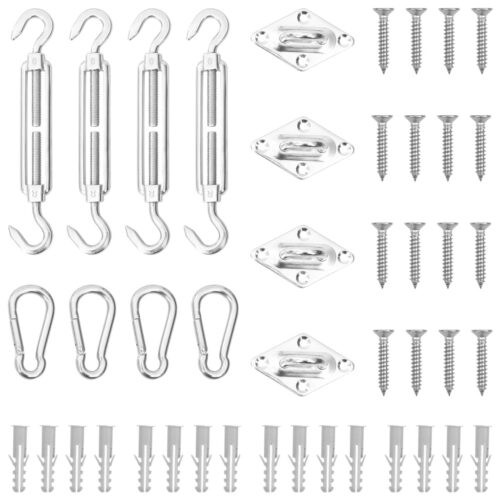 12-Piece Sunshade Sail Accessory Set Stainless Steel