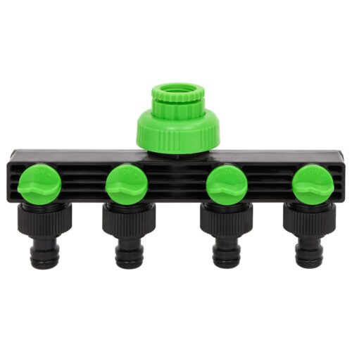 4-Way Tap Adaptor Green Black 19.5x6x11cm ABS PP - Image 2