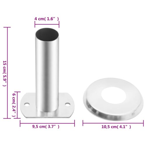 Pool Ladder Handrail Brackets 2pcs 304 Stainless Steel - Image 5