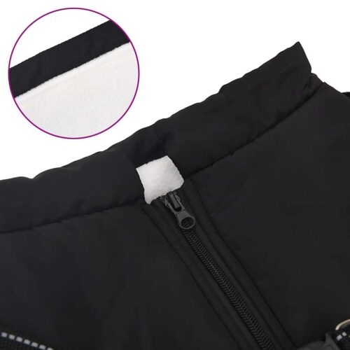 Dog Coat with Harness Waterproof Reflective Black 3XL - Image 7