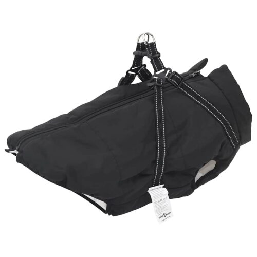 Dog Coat with Harness Waterproof Reflective Black 3XL - Image 11