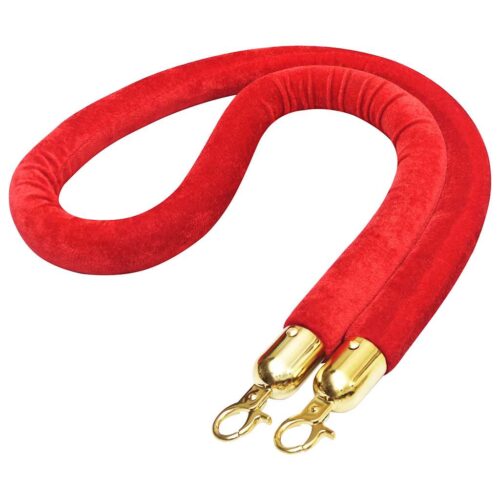 Red Velvet Gold Rope for Queue Barrier Crowd Control Bollards Stanchion Post