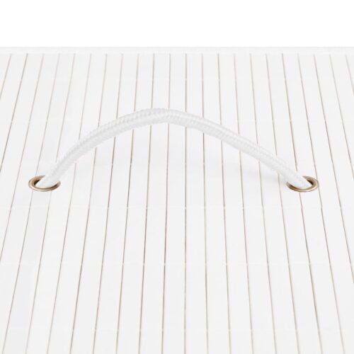 Bamboo Laundry Basket with 2 Sections White 72 L - Image 6