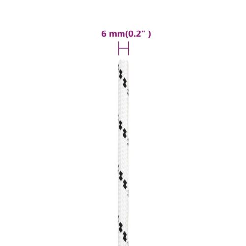 Braided Boat Rope White 6 mmx100M Polyester - Image 5