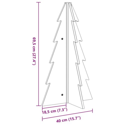 Wooden Christmas Tree for Decoration 69.5cm Solid Pine Wood - Image 8