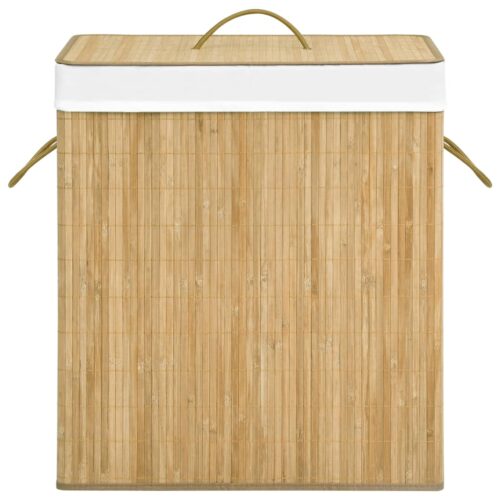 Bamboo Laundry Basket with 2 Sections 100 L - Image 4