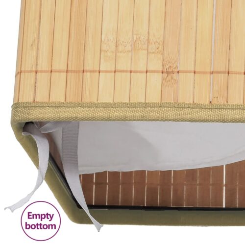 Bamboo Laundry Basket with 2 Sections 100 L - Image 8