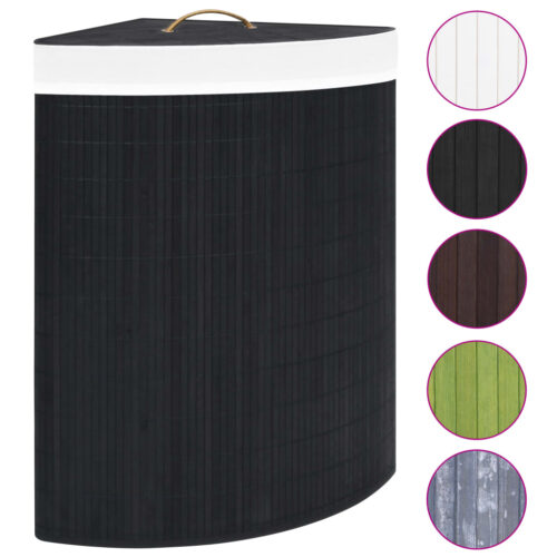 Bamboo Corner Laundry Basket Black 60 L - Image 10