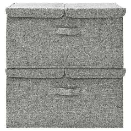 Storage Boxes 2pcs Fabric 50x30x25cm Grey - Image 3