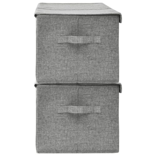 Storage Boxes 2pcs Fabric 50x30x25cm Grey - Image 5
