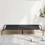 Elevated Dog Bed Black 130x80x20cm Oxford Fabric Steel