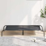 Elevated Dog Bed Black 130x80x20cm Textilene Steel