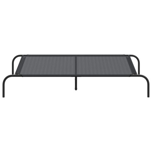 Elevated Dog Bed Black 130x80x20cm Textilene Steel - Image 4