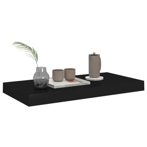 Floating Wall Shelves 2pcs Black 50x23x3.8cm MDF - Image 7