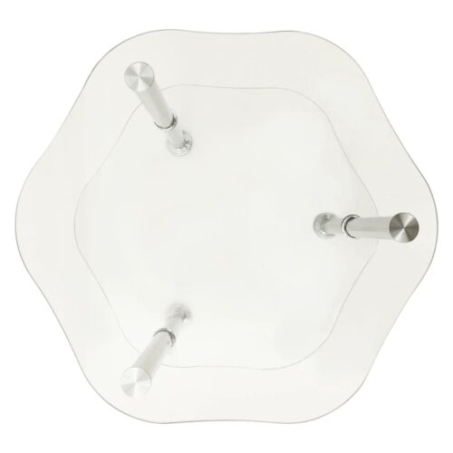 2-Tier Side Table Transparent 38x38x50cm Tempered Glass - Image 3