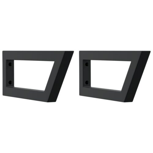 Shelf Brackets for Washbasin 2pcs Black Trapezium Steel - Image 2
