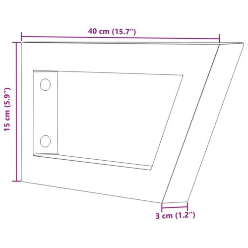 Shelf Brackets for Washbasin 2pcs Black Trapezium Steel - Image 9