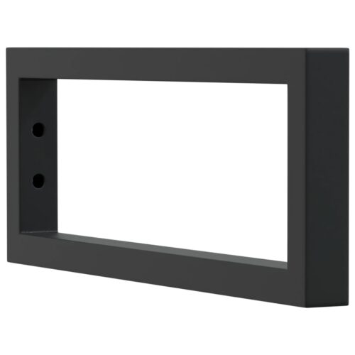 Shelf Brackets for Washbasin 2pcs Black Rectangular Steel - Image 4