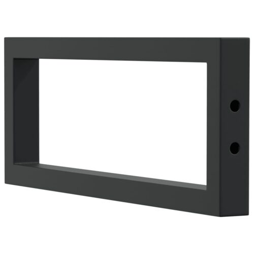 Shelf Brackets for Washbasin 2pcs Black Rectangular Steel - Image 7