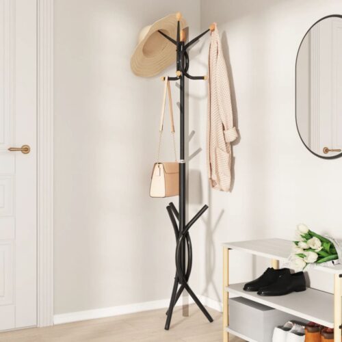 Coat Stand Black 176cm Powder-coated Iron - Image 3