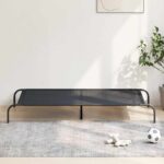 Elevated Dog Bed Black 150x90x20cm Textilene Steel
