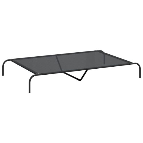 Elevated Dog Bed Black 150x90x20cm Textilene Steel - Image 2
