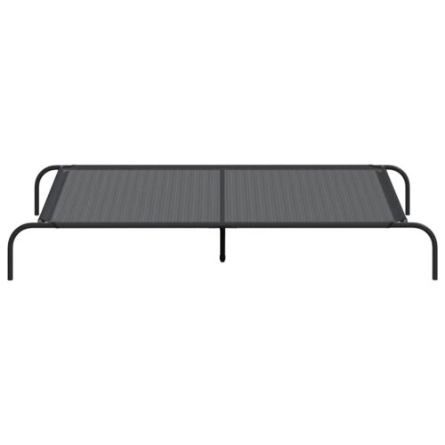 Elevated Dog Bed Black 150x90x20cm Textilene Steel - Image 4