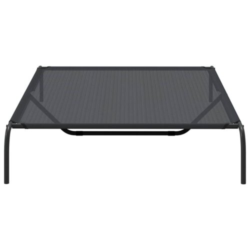 Elevated Dog Bed Black 150x90x20cm Textilene Steel - Image 5