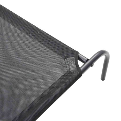 Elevated Dog Bed Black 150x90x20cm Textilene Steel - Image 7
