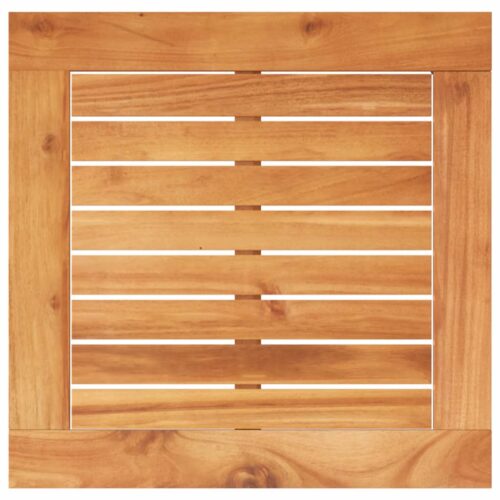 Garden Table Black 38x38x42cm Poly Rattan Acacia Wood - Image 6